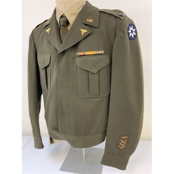 WWII US MEDIC IKE JACKET UNIFORM HIGH RANKING OFFICER - COLONEL