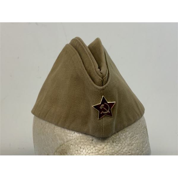 WWII STYLE SOVIET RUSSIAN PILOTKA HAT CAP WITH RED STAR