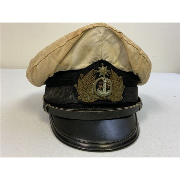 WWII IMPERIAL JAPANESE NAVY OFFICER'S VISOR HAT WITH WHITE TOP