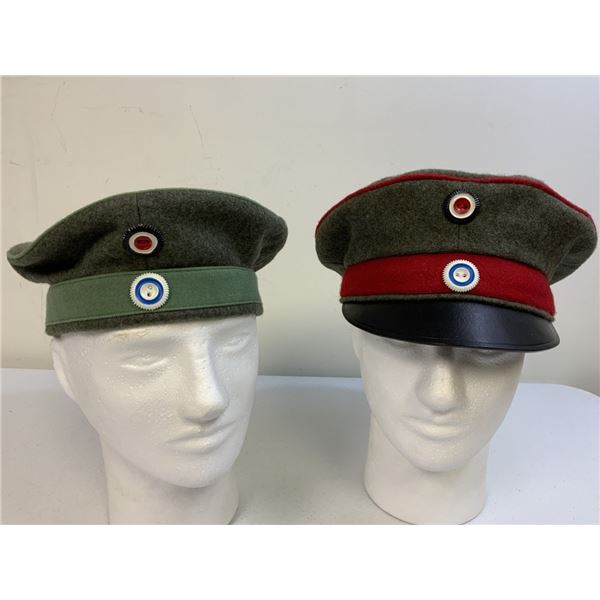 IMPERIAL GERMANY WWI LOT OF 2 REENACTMENT HATS CAPS