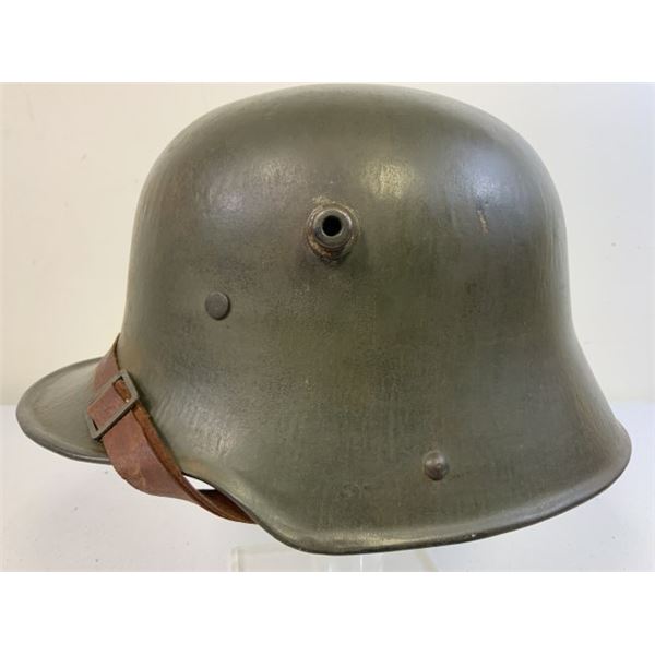 WWI IMPERIAL GERMAN M18 STEEL HELMET COMPLETE WITH LINER AND CHIN STRAP