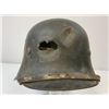 Image 10 : WWII GERMAN EARLY LUFTWAFFE M18 TRANSITIONAL HELMET WITH BATTLE DAMAGE
