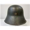 Image 4 : WWII GERMAN EARLY LUFTWAFFE M18 TRANSITIONAL HELMET WITH BATTLE DAMAGE