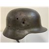 Image 18 : WWII GERMAN BATTLE DAMAGED M39 ARMY COMBAT HELMET WITH LINER AND CHIN STRAP