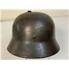 Image 3 : WWII GERMAN BATTLE DAMAGED M39 ARMY COMBAT HELMET WITH LINER AND CHIN STRAP