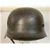 Image 4 : WWII GERMAN BATTLE DAMAGED M39 ARMY COMBAT HELMET WITH LINER AND CHIN STRAP