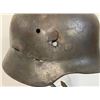 Image 7 : WWII GERMAN BATTLE DAMAGED M39 ARMY COMBAT HELMET WITH LINER AND CHIN STRAP