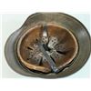 Image 8 : WWII GERMAN BATTLE DAMAGED M39 ARMY COMBAT HELMET WITH LINER AND CHIN STRAP