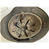 Image 8 : WWII GERMAN M35 ARMY COMBAT HELMET WITH LINER SHRAPNEL IMPACTED