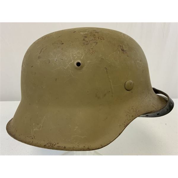WWII GERMAN M42 TROPICAL CAMOUFLAGE PAINTED COMBAT HELMET AFRIKA CORP