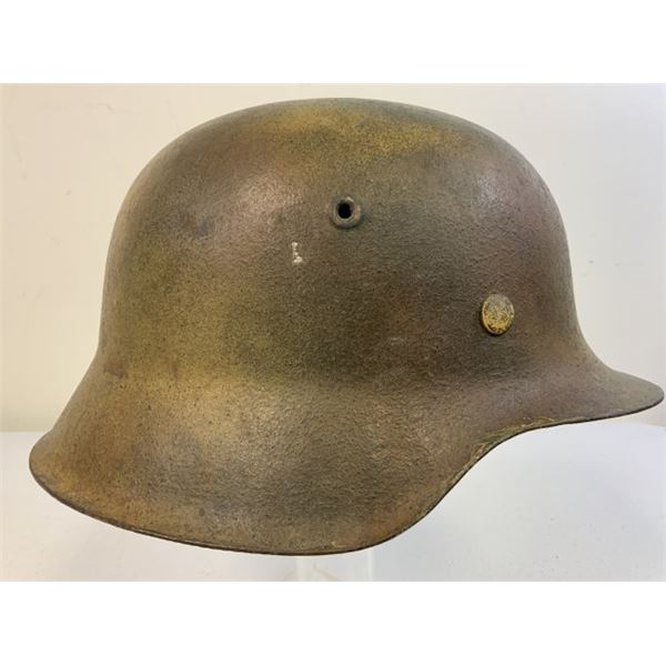 WWII GERMAN ARMY M42 SD COMBAT NORMANDY PAINTED CAMO HELMET COMPLETE WITH LINER