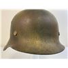Image 2 : WWII GERMAN ARMY M42 SD COMBAT NORMANDY PAINTED CAMO HELMET COMPLETE WITH LINER