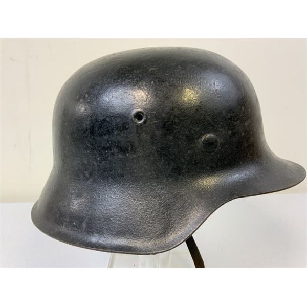 WWII GERMAN M42 COMBAT HELMET PAINTED BLACK