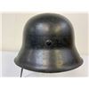 Image 4 : WWII GERMAN M42 COMBAT HELMET PAINTED BLACK