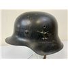 Image 9 : WWII GERMAN M42 COMBAT HELMET PAINTED BLACK