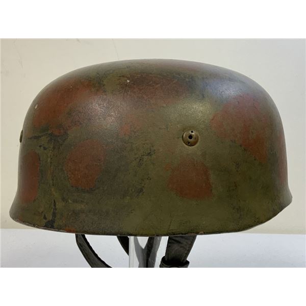 WWII GERMAN M1938 LUFTWAFFE PARATROOPER HELMET CAMOUFLAGE PAINTED