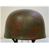 Image 2 : WWII GERMAN M1938 LUFTWAFFE PARATROOPER HELMET CAMOUFLAGE PAINTED