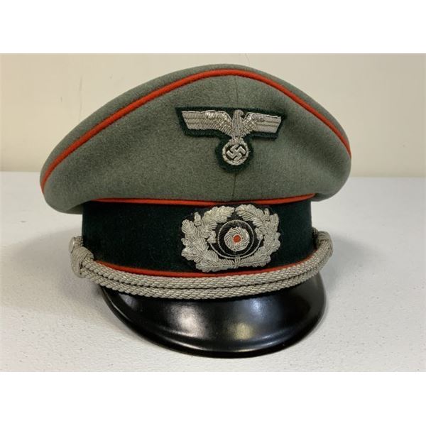WWII GERMAN ARMY ARTILLERY OFFICER VISOR HAT CAP