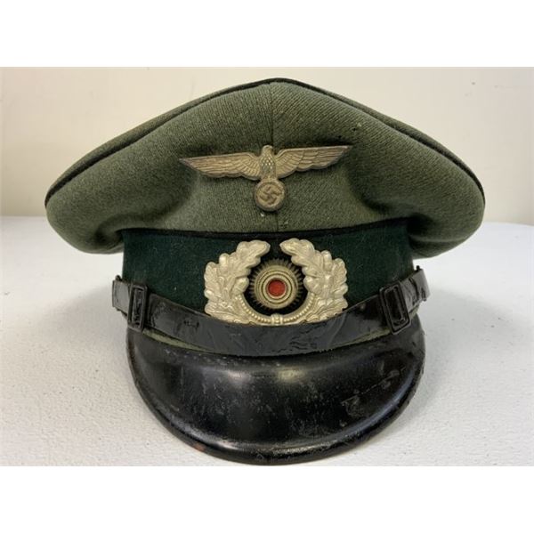 WWII GERMAN ARMY PIONEER NCO VISOR HAT CAP