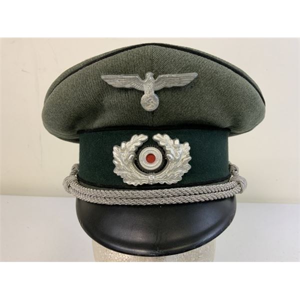 WWII GERMAN ARMY PIONEER OFFICERS VISOR HAT CAP