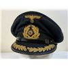 Image 1 : WWII GERMAN NAVY KRIEGSMARINE NAMED HIGH RANKING OFFICER BLUE VISOR CAP