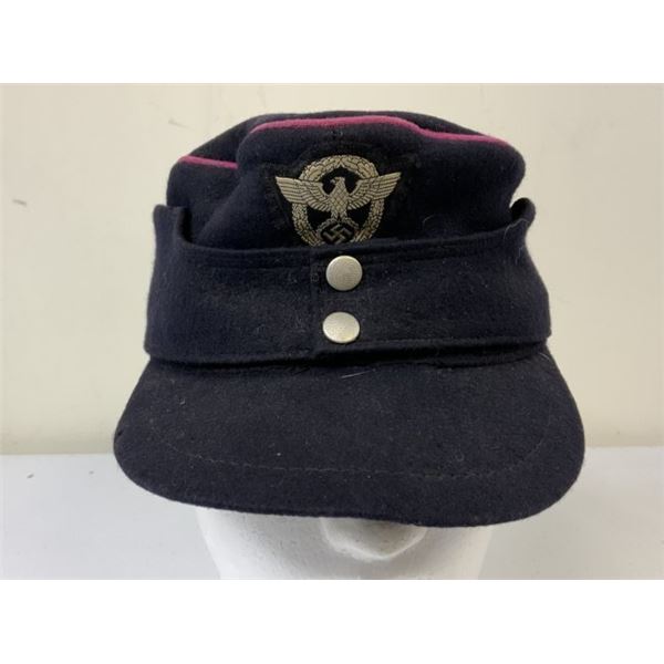 WWII GERMAN LATE WAR FIRE POLICE M43 WOOL CAP
