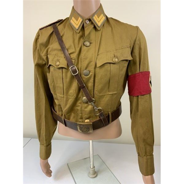 NAZI GERMANY SA STORM TROOPER BROWN SHIRT UNIFORM WITH BELT