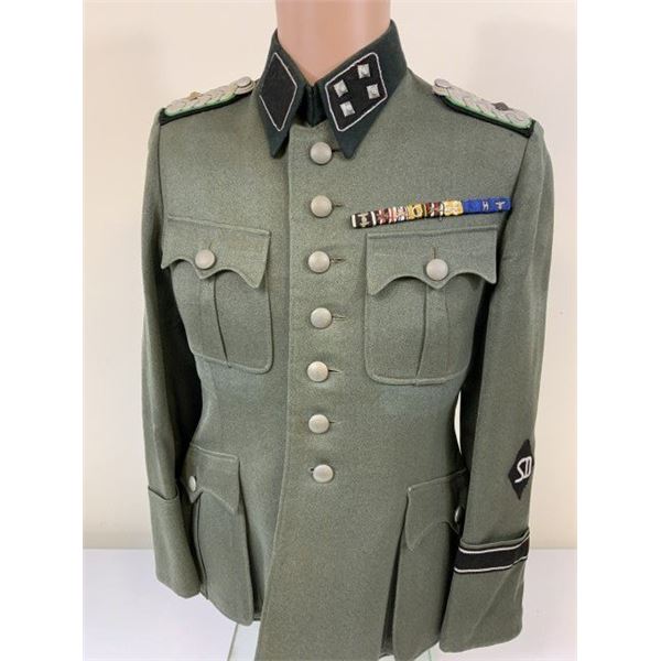 WWII GERMAN WARTIME SS - SD INTELLIGENCE SERVICE OFFICER'S UNIFORM TUNIC