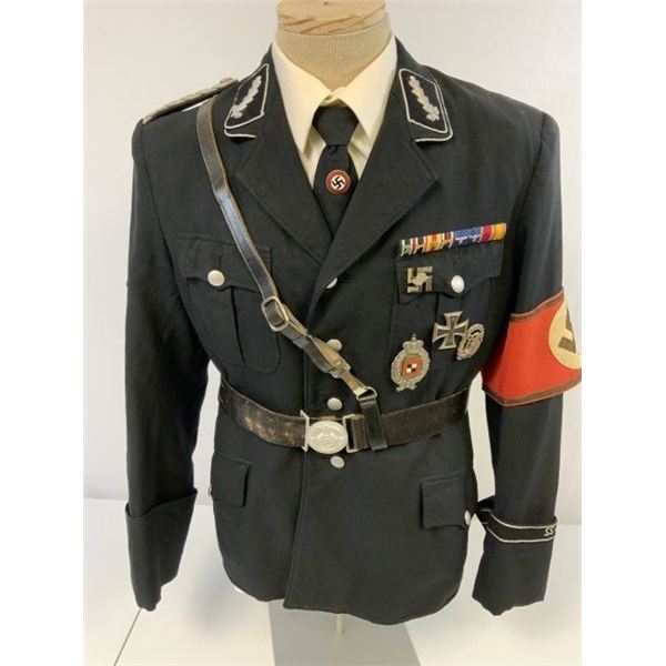 THIRD REICH ALLGEMEINE SS NAZI GERMAN BLACK SERVICE OFFICER'S UNIFORM TUNIC
