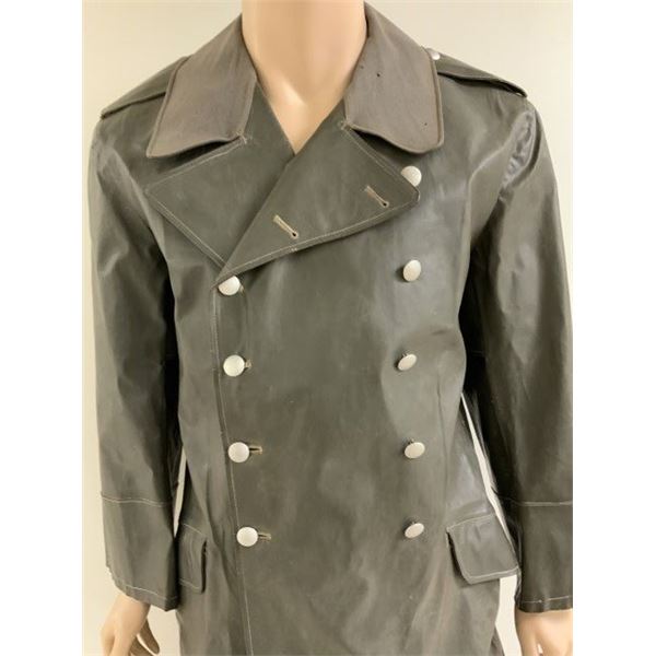 WWII GERMAN MILITARY MOTORCYCLE RIDER LONG RUBBERIZED COAT