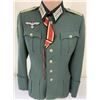 Image 1 : WWII GERMAN ARMY JAGER MOUNTAIN DIVISION OFFICER SERVICE UNIFORM TUNIC KNIGHT CROSS RIBBON