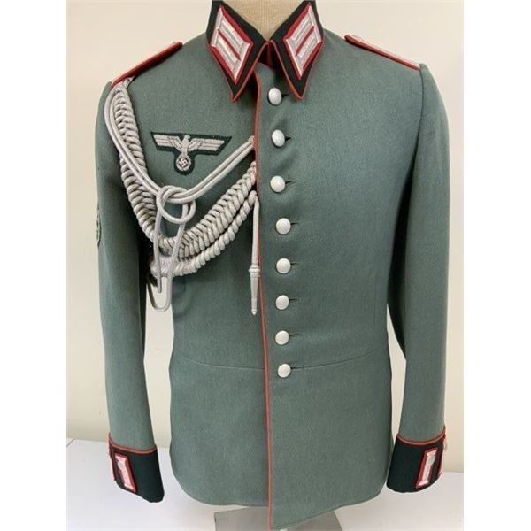 WWII GERMAN NAMED MOUNTAIN ARTILLERY TROOPS OFFICER DRESS UNIFORM TUNIC WAFFENROCK