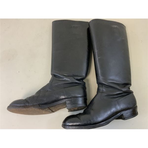 WWII GERMAN HIGH QUALITY BLACK LEATHER OFFICERS BOOTS
