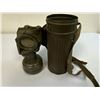 Image 5 : WWII GERMAN GAS MASK AND FILTER  WITH CANISTER