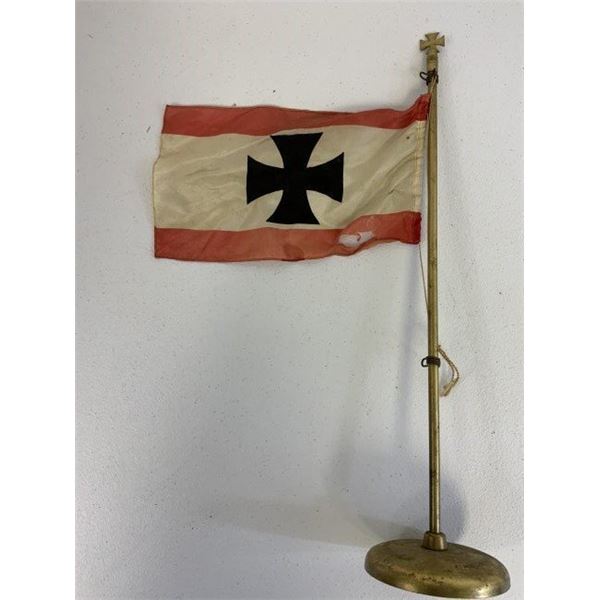 ANTIQUE GERMAN HANSA BREMEN STEAMSHIP COMPANY TABLETOP FLAG