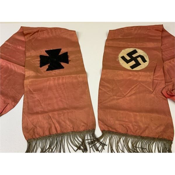 WWII NAZI GERMANY IRON CROSS COMBAT FALLEN FUNERAL SASH