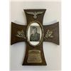 Image 1 : WWII GERMAN SOLDIERS PICTURE IN IRON CROSS DECORATED WOODEN FRAME