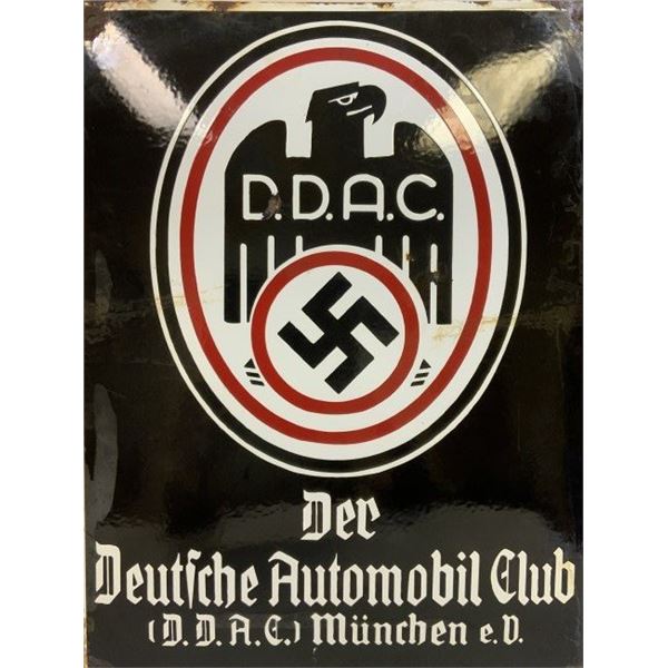 GERMANY THIRD REICH ENAMEL WALL SIGN AUTO CLUB