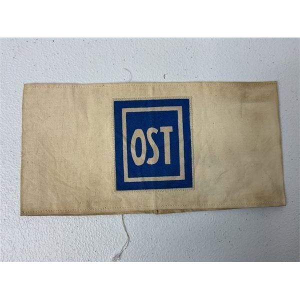 RARE WWII GERMAN OST EASTERN WORKERS ARMBAND 1945 DATED