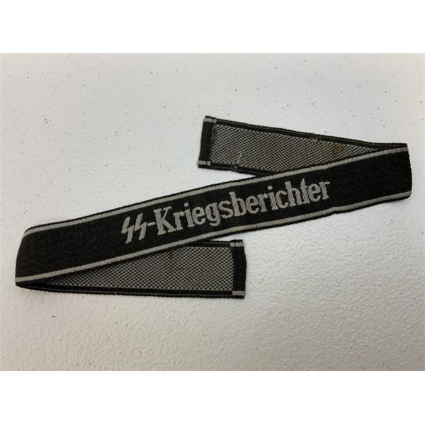 WWII GERMAN WAFFEN SS "SS-KRIEGSBERICHTER" CUFFTITLE