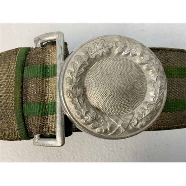 WWII GERMAN FORESTRY HUNTING OFFICER BROCADE BELT AND BUCKLE