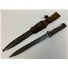 Image 1 : WWII GERMAN COMBAT K98 BAYONET MATCHING NUMBERS 43 asw WITH LEATHER FROG