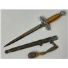 Image 1 : NAZI GERMAN LUFTWAFFE MINIATURE DAGGER 2nd MODEL SMF SOLINGEN DEDICATION