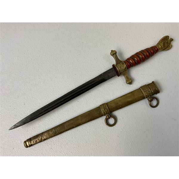 WWII GERMAN NAVY KRIEGSMARINE OFFICERS DAGGER WKC DAMASCUS BLADE