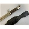 Image 2 : THIRD REICH GERMANY STAG GRIPS PARADE DRESS BAYONET WITH LEATHER FROG