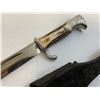 Image 5 : THIRD REICH GERMANY STAG GRIPS PARADE DRESS BAYONET WITH LEATHER FROG