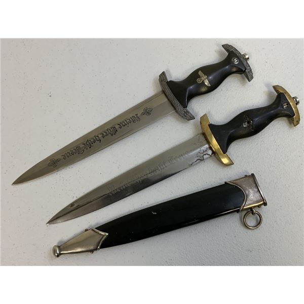 WWII GERMAN LOT OF 2 SS  REENACTMENT DAGGERS