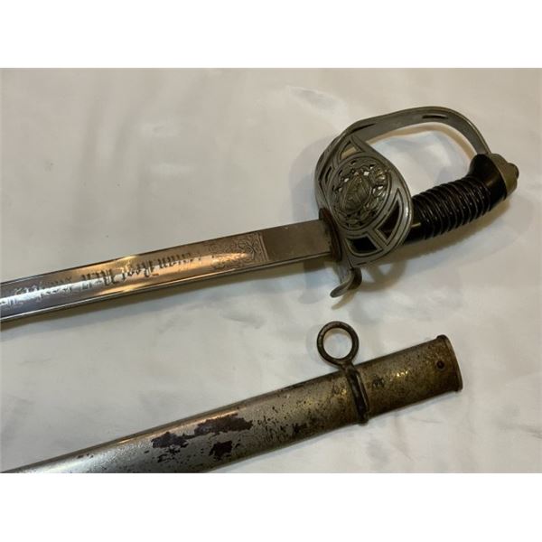 IMPERIAL GERMANY SAXON CAVALRY OFFICER SWORD ETCHED ULAN REGIMENT