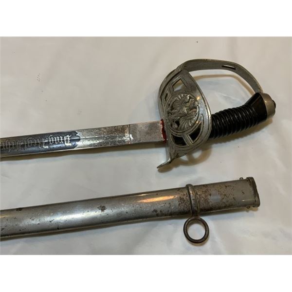 IMPERIAL GERMANY PRUSSIAN CAVALRY OFFICER SWORD ETCHED DRAGOON REGIMENT