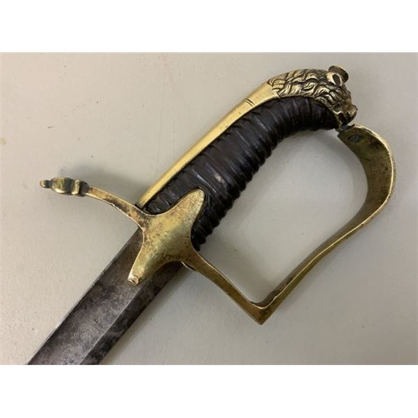 ANTIQUE BRITISH HUSSAR NAPOLEONIC WARS PERIOD SWORD LION HEAD